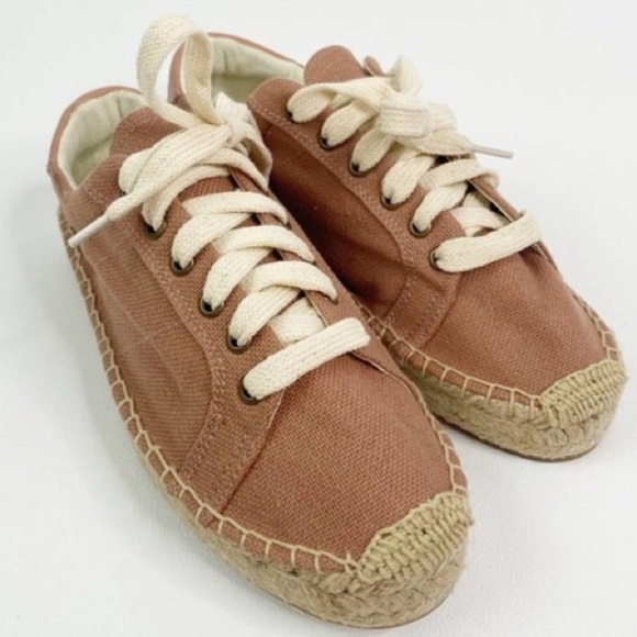 Nwob SOLUDOS WOMENS IZZY ESPADRILLE SNEAKER LACE UP SIZE 6.5 SAHARA PINK - Picture 3 of 9